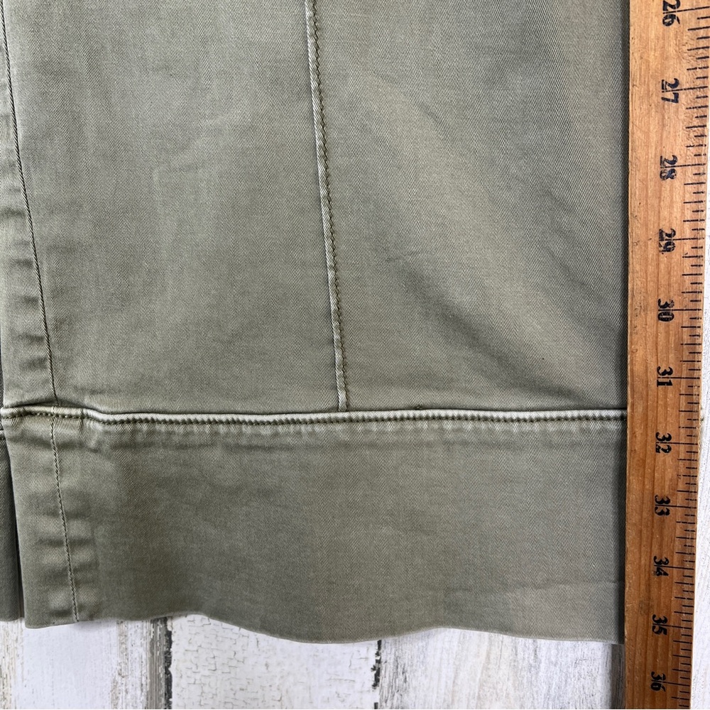 Anthropologie Wide Leg Chino Pants Women's 8 Earthy Green Boho Chic Fall Casual - Picture 14 of 15